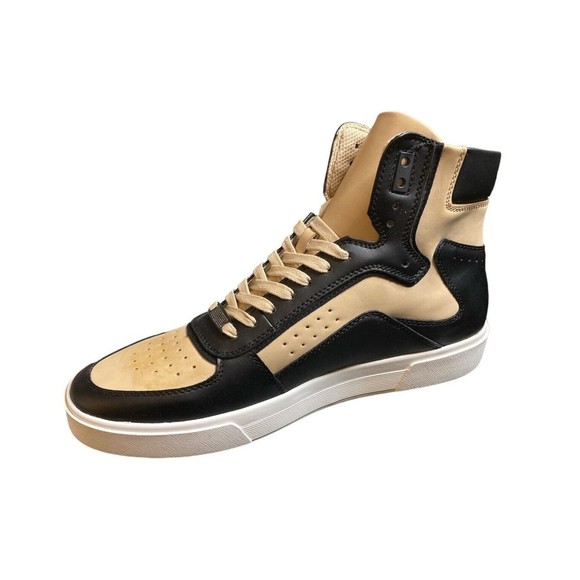 INC International Concepts Men High Top Sneakers Keanu Black/Tan‎ Sz 10.5M - Picture 3 of 5